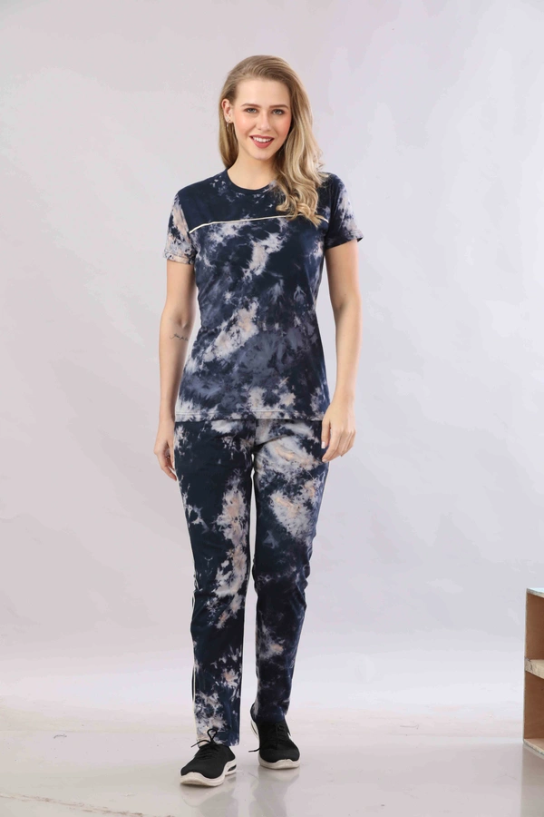 Vee MAX Vee Max Printed Womens Tie & Die Womens Night Suits - Navy Blue, S