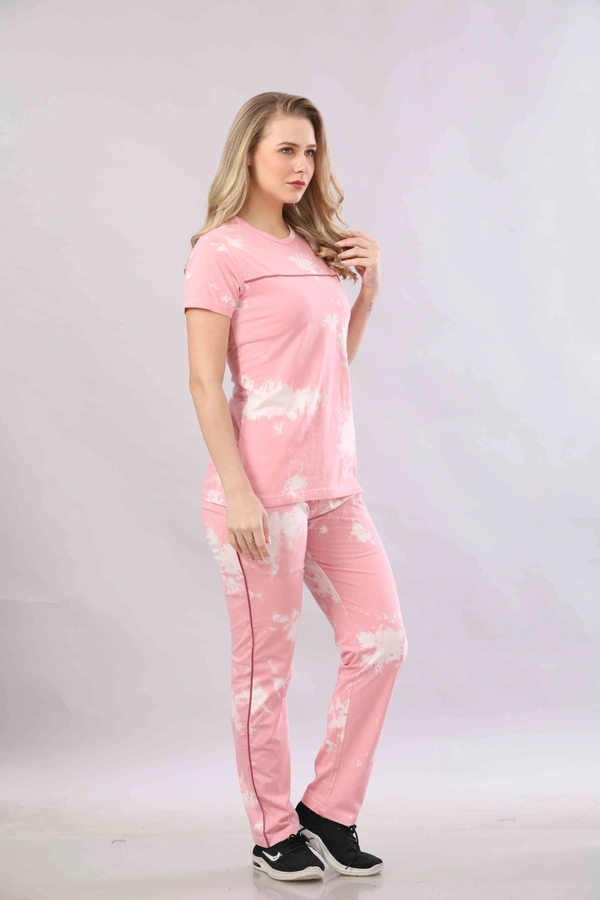 Vee MAX Vee Max Printed Womens Tie & Die Womens Night Suits - Pink, S