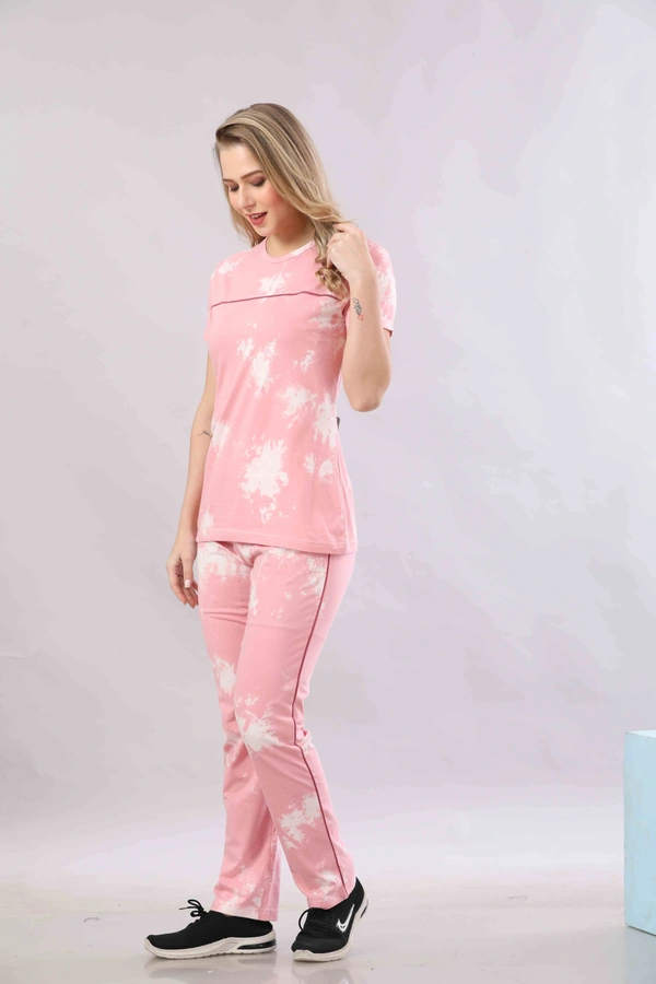 Vee MAX Vee Max Printed Womens Tie & Die Womens Night Suits - Pink, S