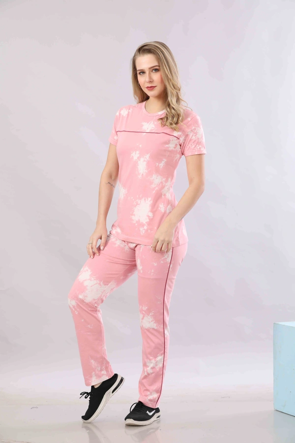 Vee MAX Vee Max Printed Womens Tie & Die Womens Night Suits - Pink, S