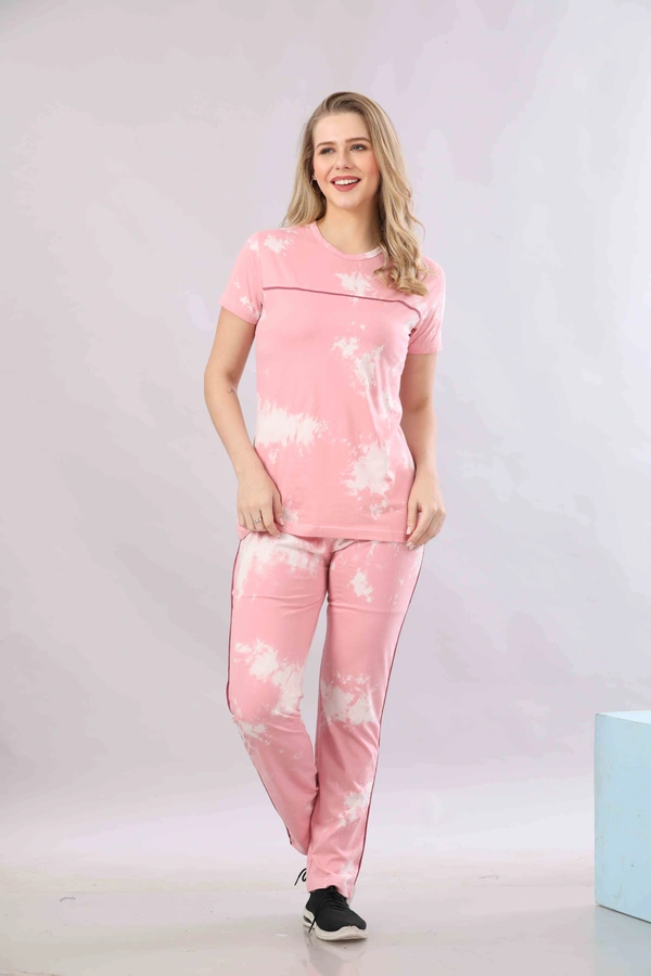Vee MAX Vee Max Printed Womens Tie & Die Womens Night Suits - Pink, S