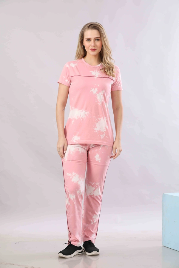 Vee MAX Vee Max Printed Womens Tie & Die Womens Night Suits - Pink, S