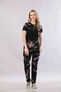 Vee MAX Vee Max Printed Womens Tie & Die Womens Night Suits - Black, S