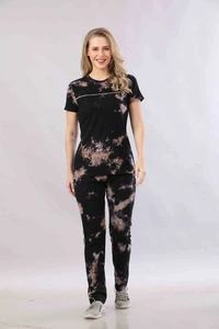 Vee MAX Vee Max Printed Womens Tie & Die Womens Night Suits - Black, S