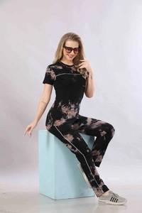 Vee MAX Vee Max Printed Womens Tie & Die Womens Night Suits - Black, S