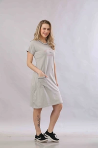 Vee MAX Vee Max Womens Printed  Long Top - Grey, S