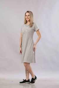 Vee MAX Vee Max Womens Printed  Long Top - Grey, S