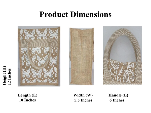 Logu's Printed Eco-friendly reusable Jute lunch Bag