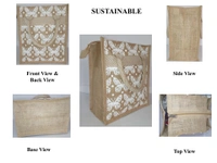 Logu's Printed Eco-friendly reusable Jute lunch Bag