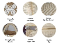 Logu's Printed Eco-friendly reusable Jute lunch Bag