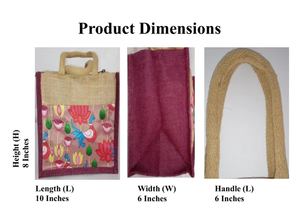 Logu's Peacock Printed small jute bag