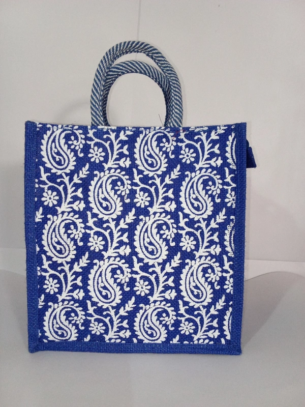 Logu's Printed Eco-friendly reusable Jute Bag - Navy Blue