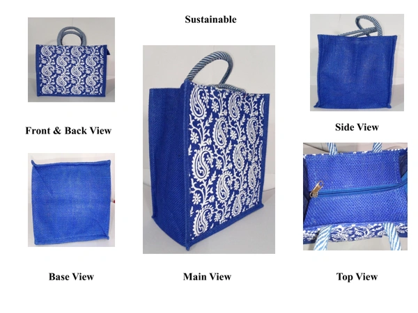 Logu's Printed Eco-friendly reusable Jute Bag - Light Orchid