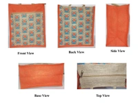 Logu's Treasures Printed Eco-friendly Reusable Jute Bag - Orange
