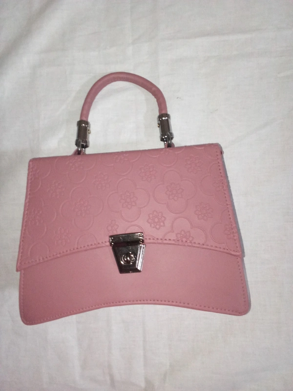 Logu's Designer Hand cum sling leather Bag - Pink