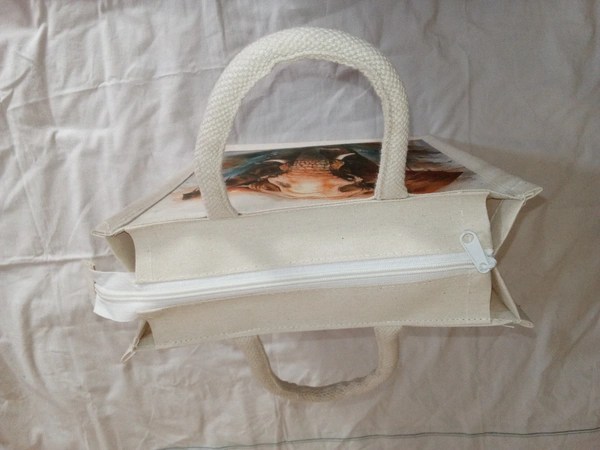 Logu's Elephant Printed Canvas Bag