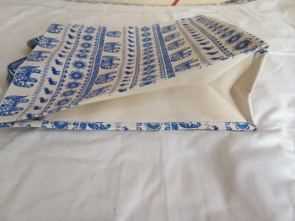 Logu's Elephant Pattern Canvas Bag