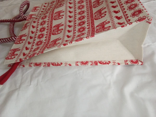 Logu's Elephant Pattern Canvas Bag