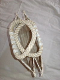 Small White Striped Transparent Jute Bag
