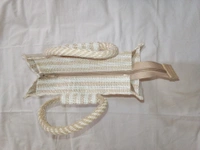 Small White Striped Transparent Jute Bag