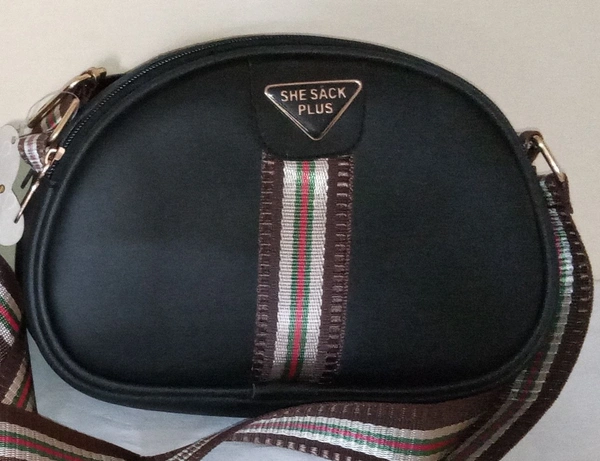 Logu's  Fancy Leather Sling Bag For Women  - Black