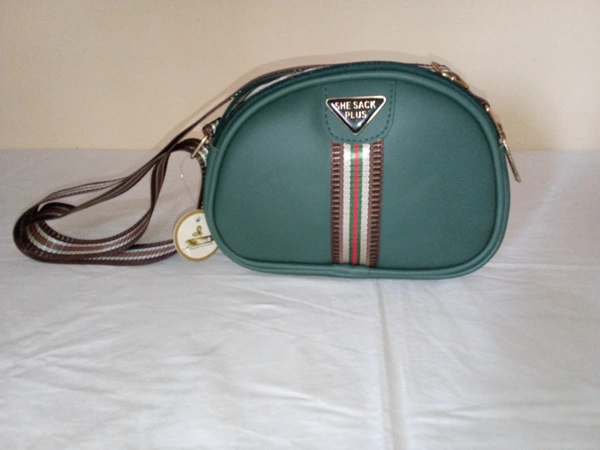Logu's  Fancy Leather Sling Bag For Women  - Sherpa Blue