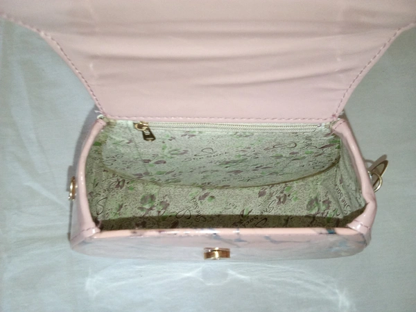 Logu's Pink Marble Printed Sling Bag - Pink