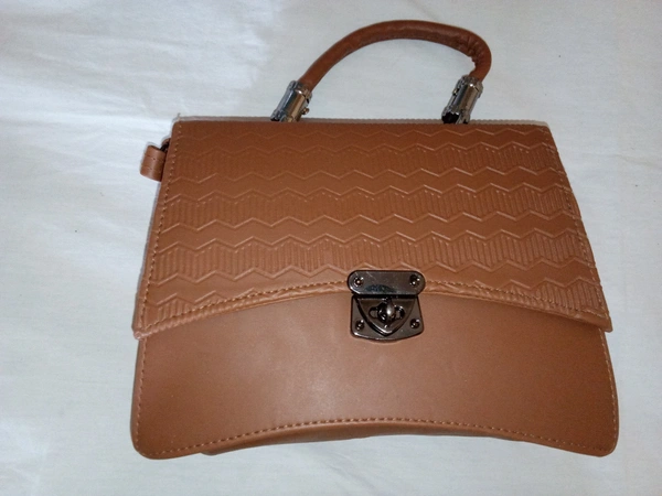 Logu's Hand Cum Sling Leather Bag For Women  - Brown