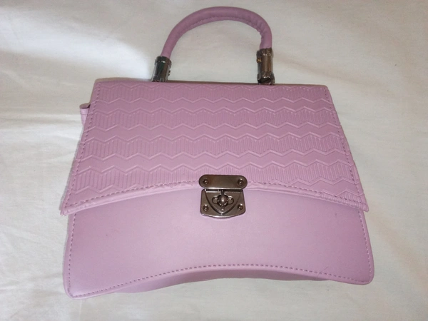 Logu's Hand Cum Sling Leather Bag For Women  - Orchid