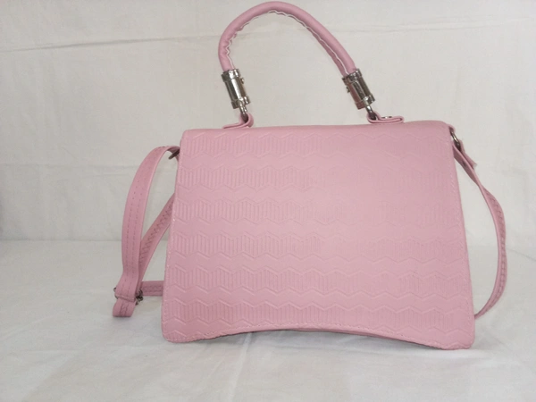 Logu's Hand Cum Sling Leather Bag For Women  - Orchid