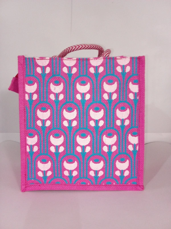 Logu's Printed Eco-friendly reusable Jute Bag - Light Orchid