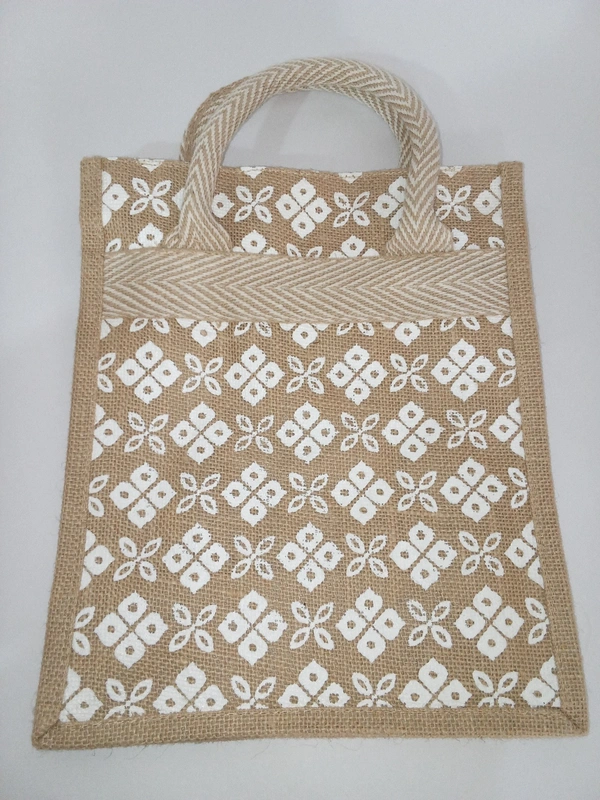 Logu's Printed Eco-friendly reusable Jute lunch Bag