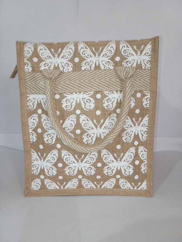 Logu's Printed Eco-friendly reusable Jute lunch Bag