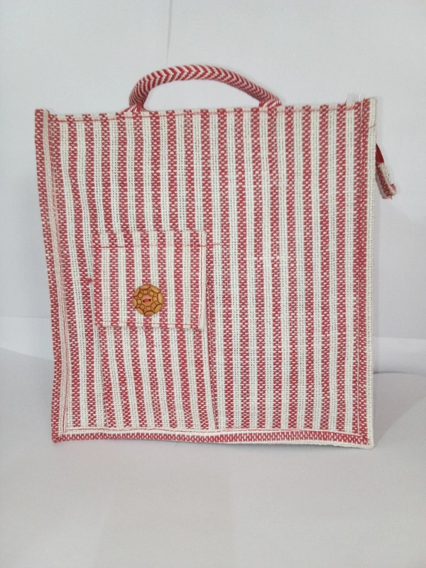 Logu's Medium Size Jute Bag with mobile pouch - Red