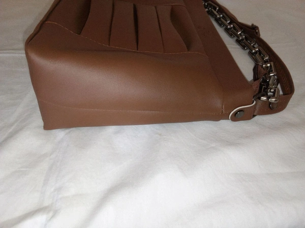 Logu's  Designer Brown Pu Leather Handbag For Women  - Brown