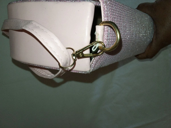 Logu's  Fancy Glitter Cross Body Handbag For Women  - Pink