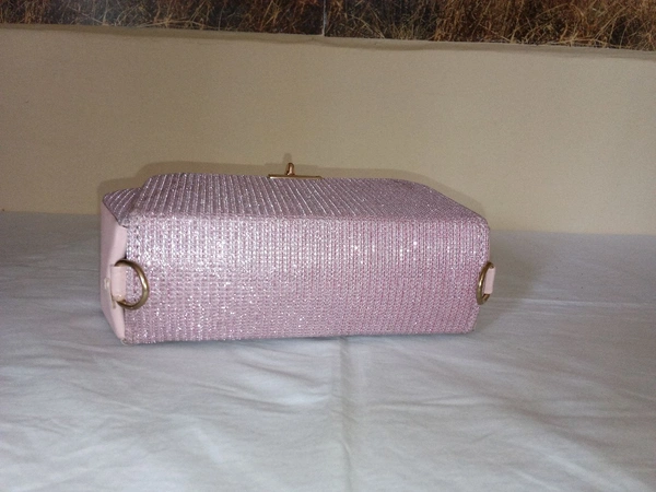 Logu's  Fancy Glitter Cross Body Handbag For Women  - Pink