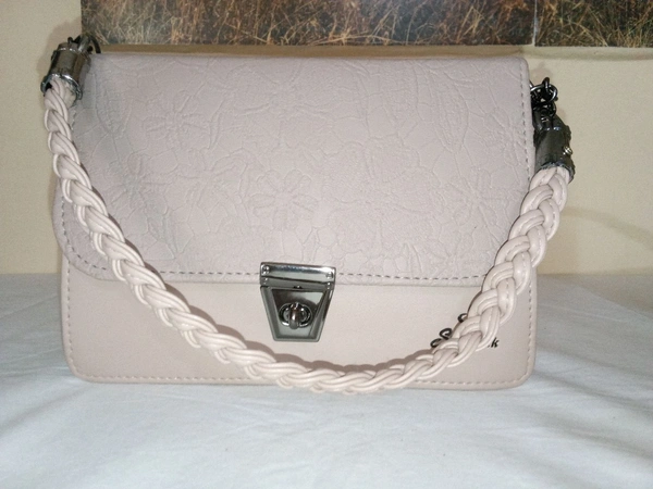 Logu's  Pu Leather 2 way Handle Ladies Designer Handbag - Papaya Whip