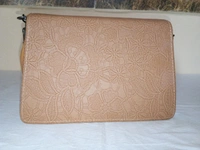 Logu's  Pu Leather 2 way Handle Ladies Designer Handbag - Papaya Whip