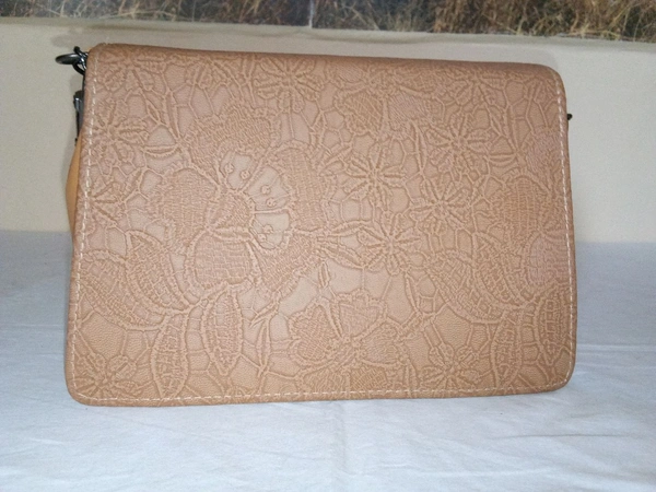 Logu's  Pu Leather 2 way Handle Ladies Designer Handbag - Papaya Whip
