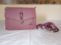 Logu's  Pu Plain Leather Ladies Cross Body Handbag - Jungle Mist