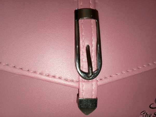 Logu's  Pu Plain Leather Ladies Cross Body Handbag - Your Pink
