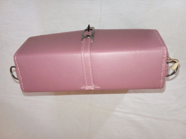Logu's  Pu Plain Leather Ladies Cross Body Handbag - Your Pink