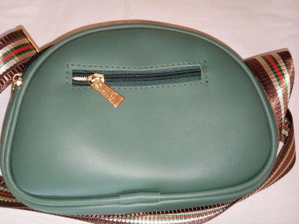 Logu's  Fancy Leather Sling Bag For Women  - Black
