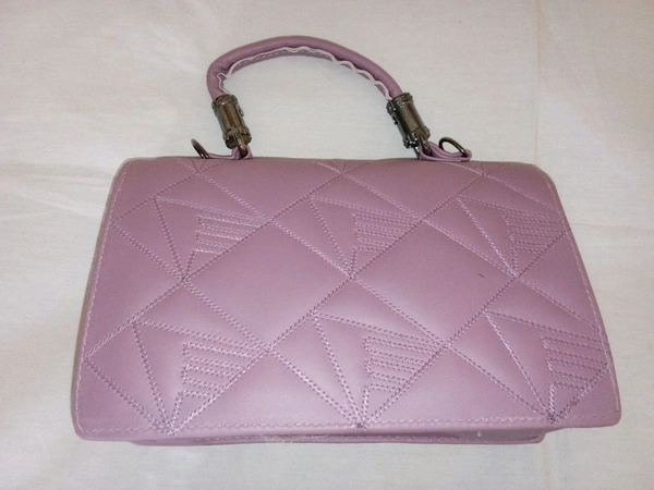 Logu's  Hand Cum Sling Leather Bag For Women  - Lavender Rose