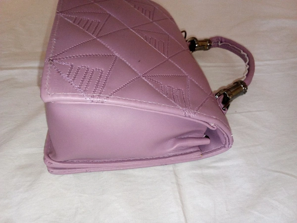 Logu's  Hand Cum Sling Leather Bag For Women  - Lavender Rose
