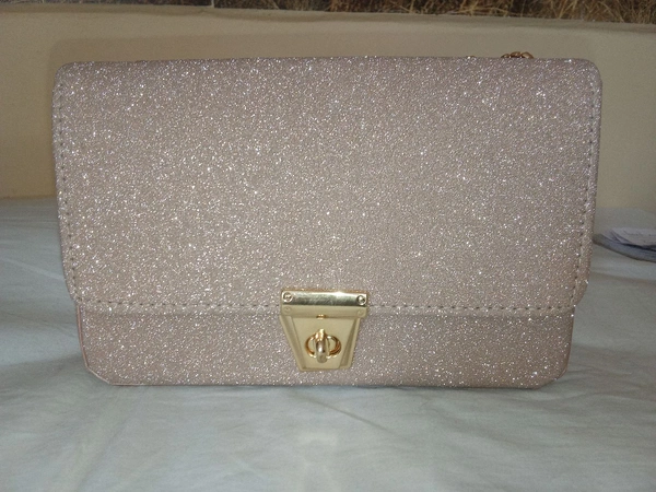 Logu's  Glitter Handbag For Women With Chain Handle 