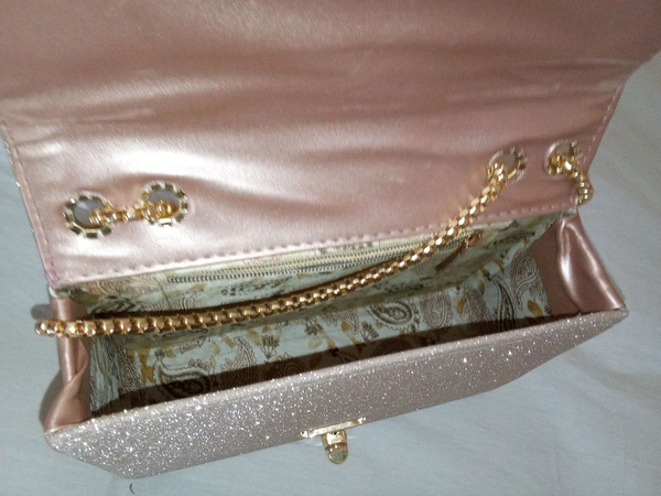 Logu's  Glitter Handbag For Women With Chain Handle 