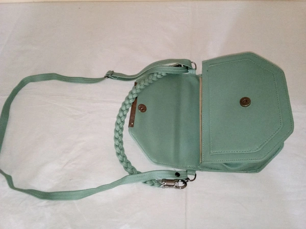 Logu's  Pu Leather 2 Way Handle Hand/Sling Bag For Women  - Blue Romance
