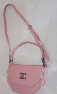 Logu's  Pu Leather 2 Way Handle Designer Handbag For Women  - Pink
